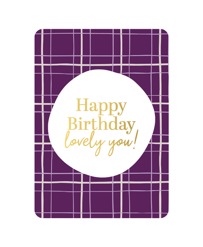 KP: kaartje a6 - Happy Birthday lovely you!