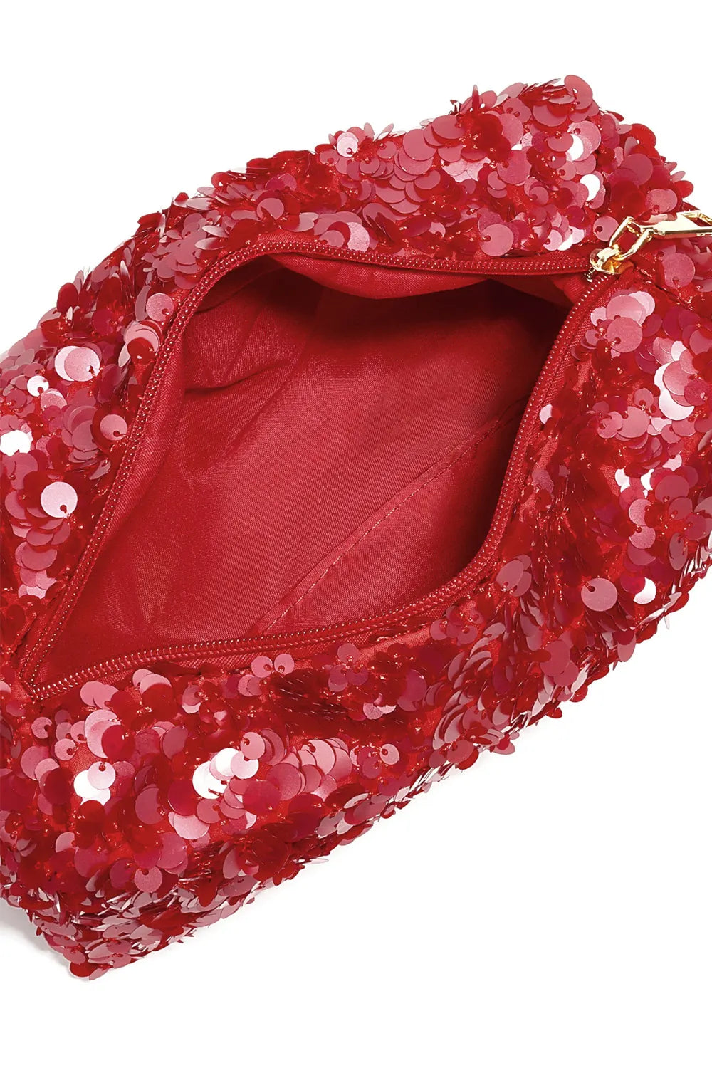 Make-up tas met pailletten - rood