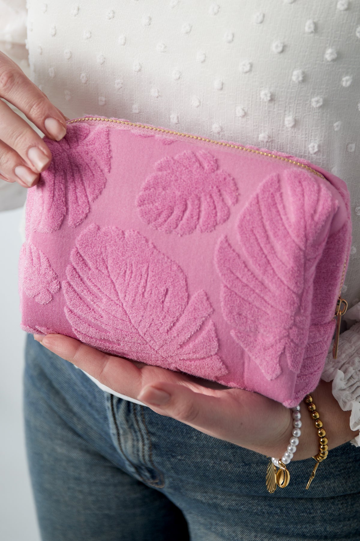 Yehwang: make-up tas bladeren - lila