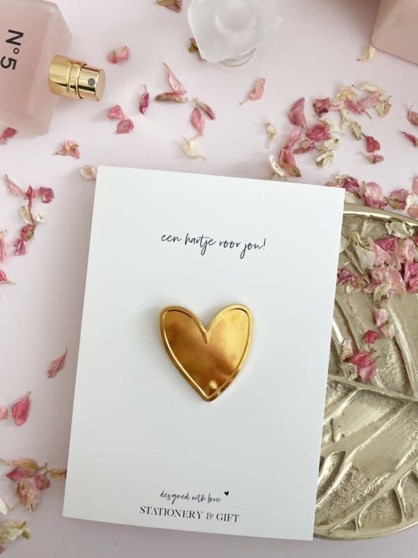 Stationery & gift Pin | Een hartje voor jou! goud