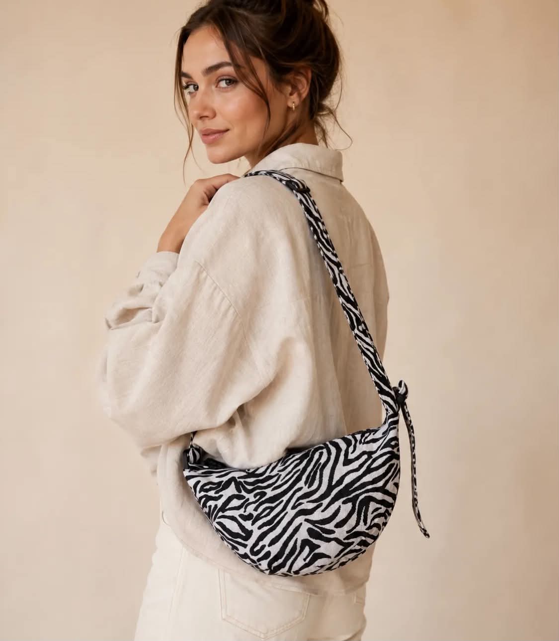 Iris schoudertas | zebraprint