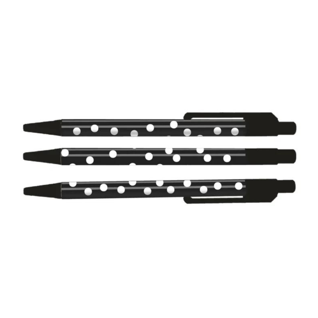 Winkeltje van Anne pen zwart big dots wit 1 stuk