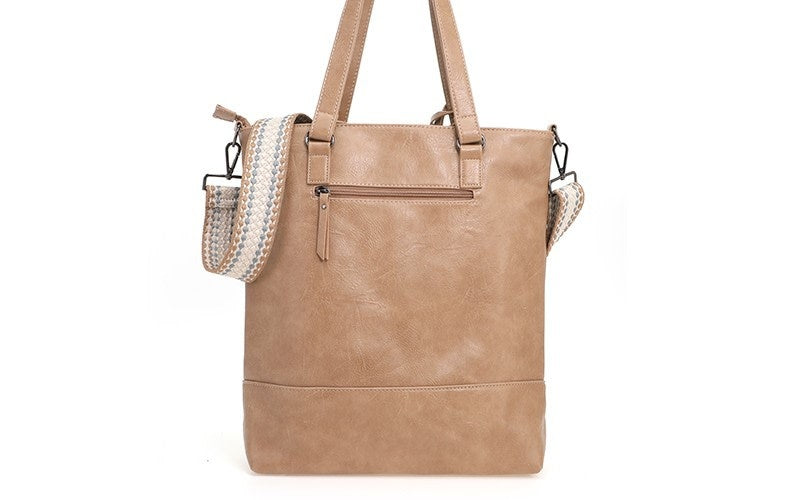 I'm dutch: handtas - schoudertas/shopper Le Mans - camel