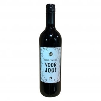 The big gifts: wijnfles rood "een bedankje voor jou"