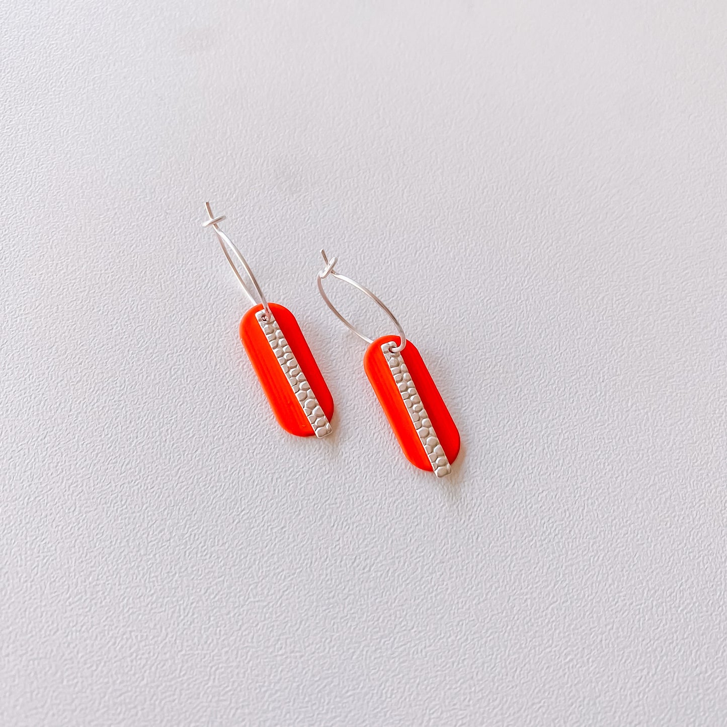 Le marché sucré: oorbellen - zilver en oranje