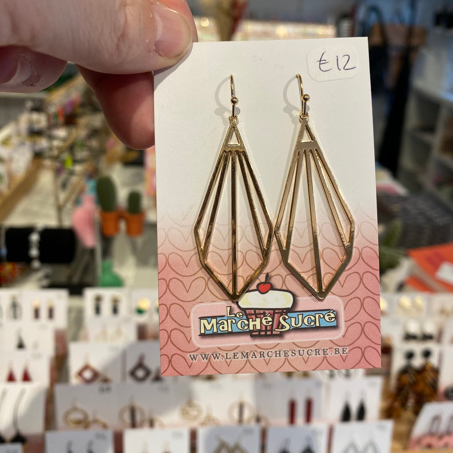 Le marché sucré: oorbellen hangers - goud