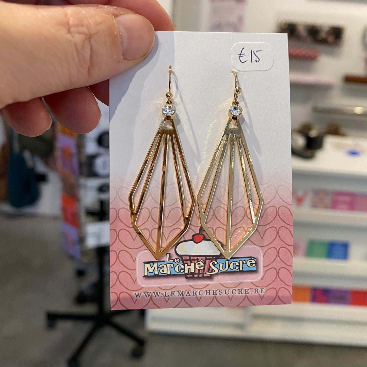 Le marché sucré: oorbellen hangers - goud