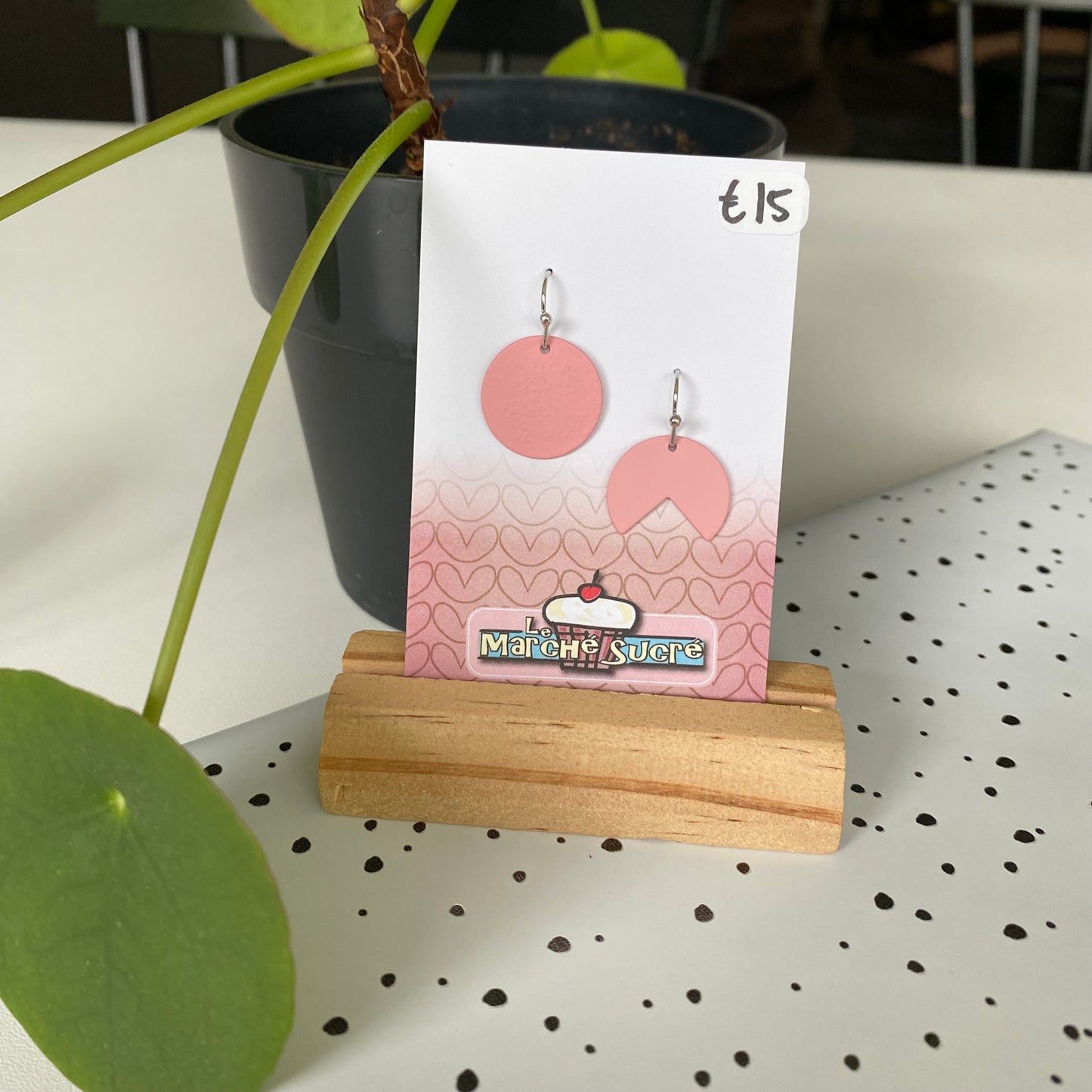 Le marché sucré: oorbellen - zilver + roze