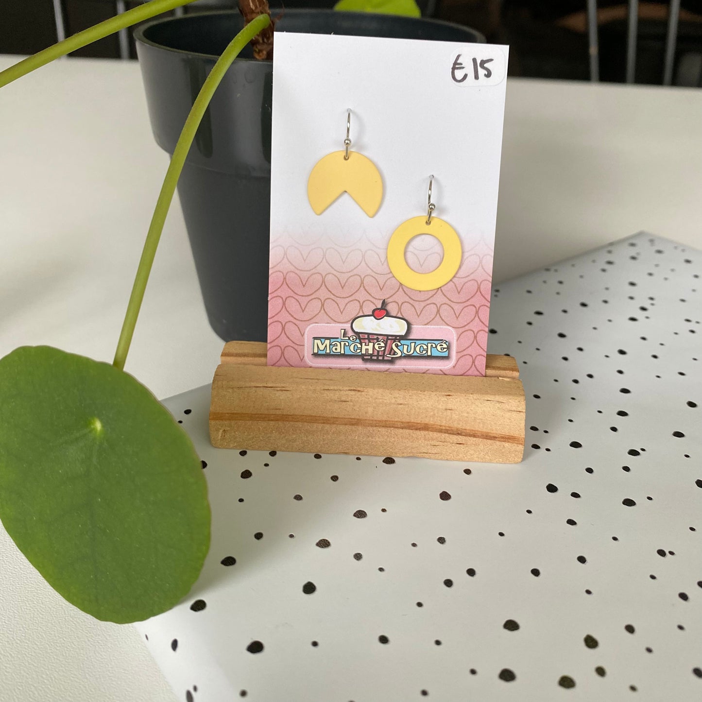 Le marché sucré: oorbellen - zilver + geel