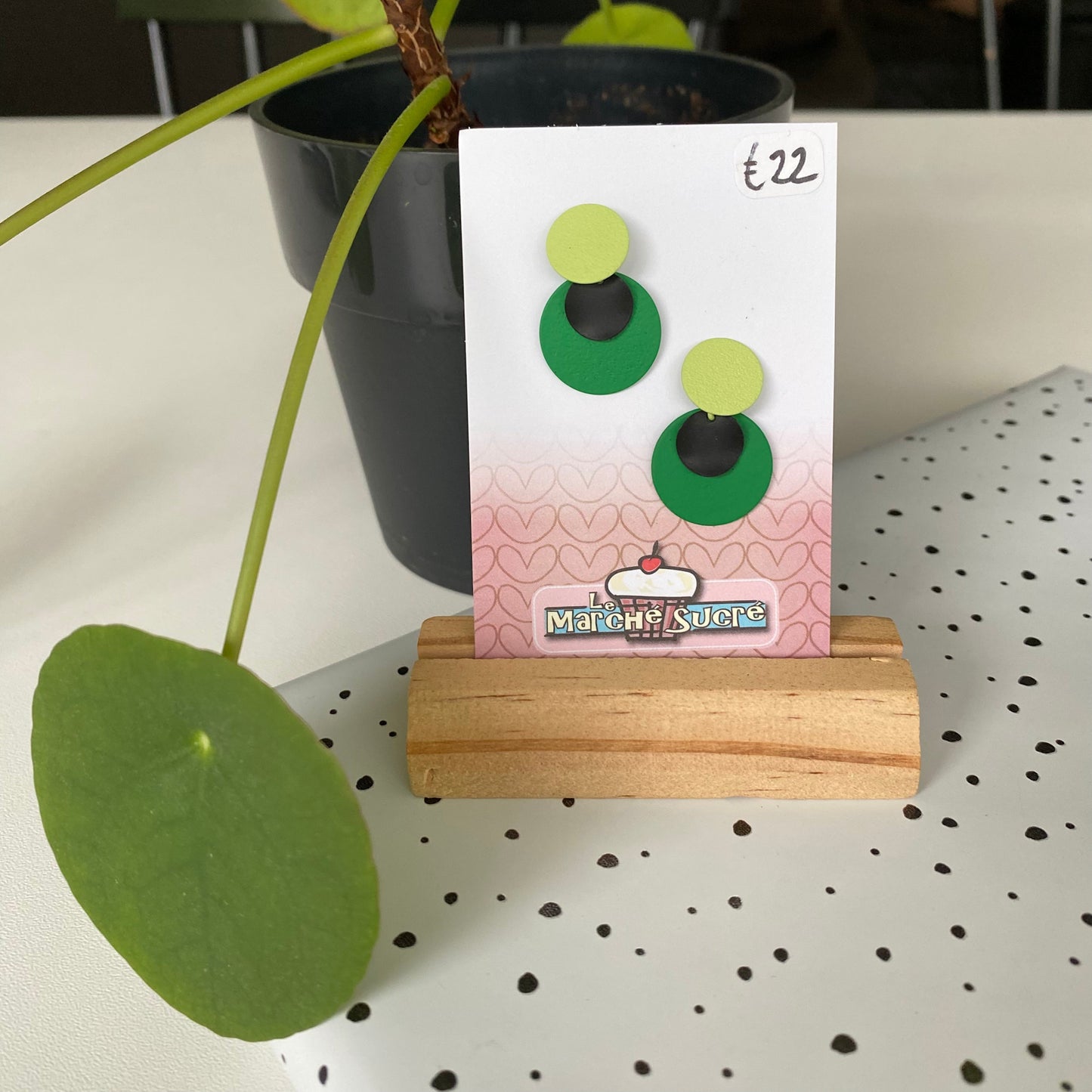 Le marché sucré: oorbellen - zwart en groen