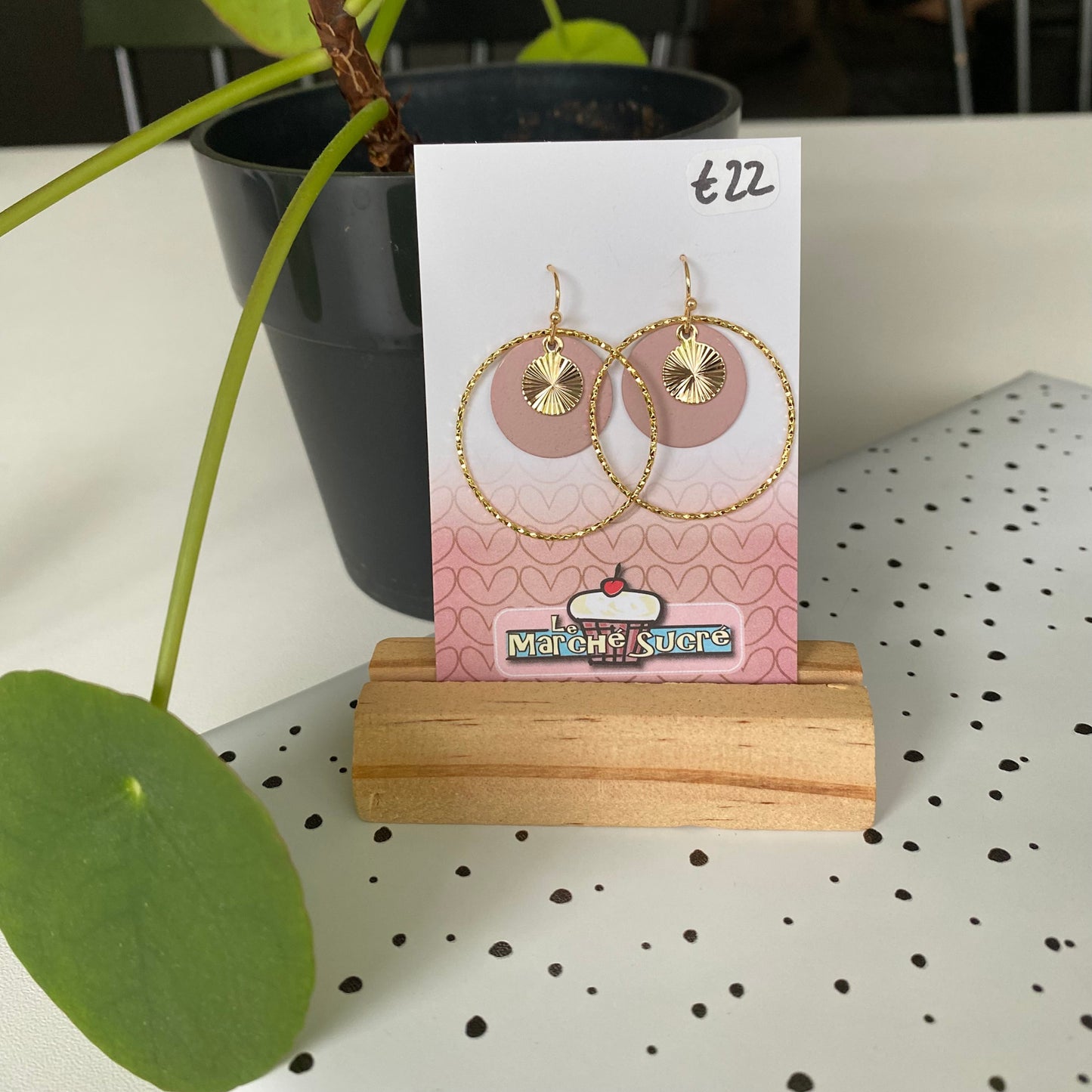 Le marché sucré: oorbellen - goud + lila