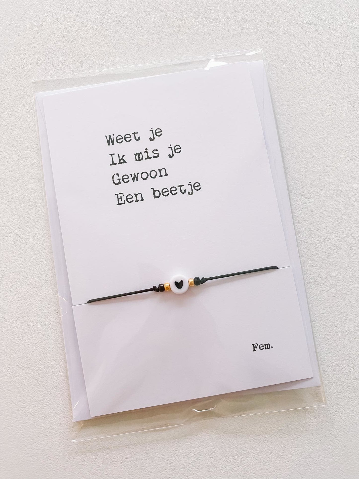 Papierpleziertjes - armbandplezier -ik mis je