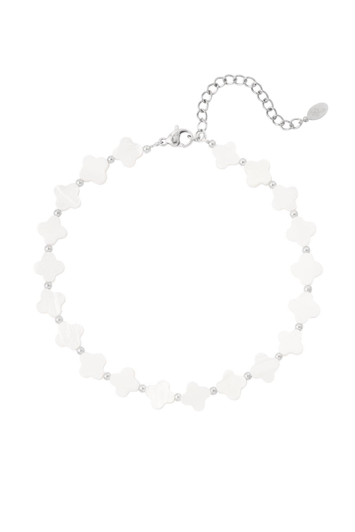 Yehwang: enkelbandje - zilver en wit