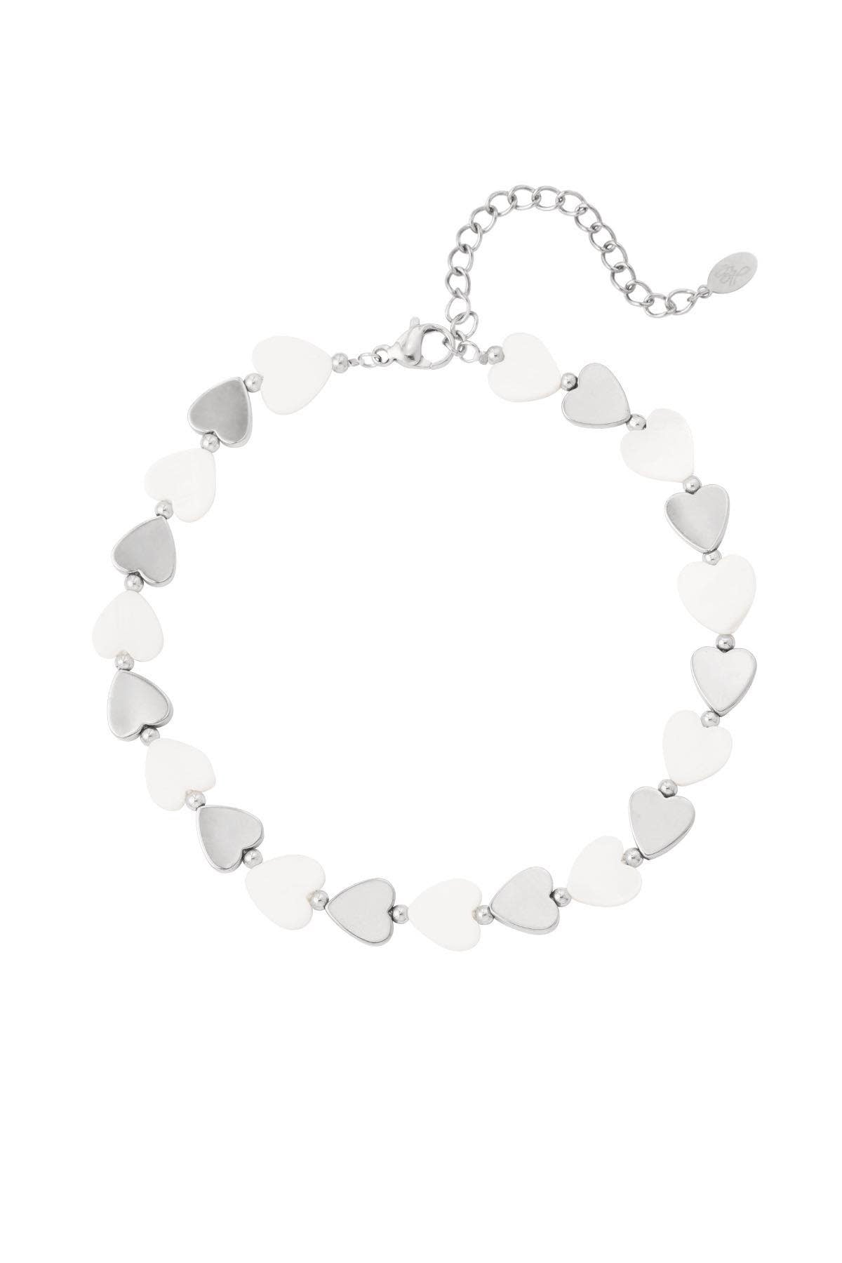 Yehwang: enkelbandje - zilver en wit