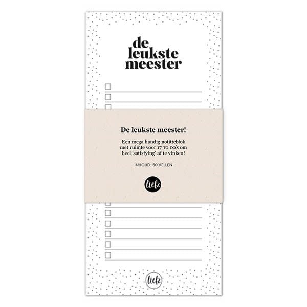 Liefz: Notitieblok | de leukste meester
