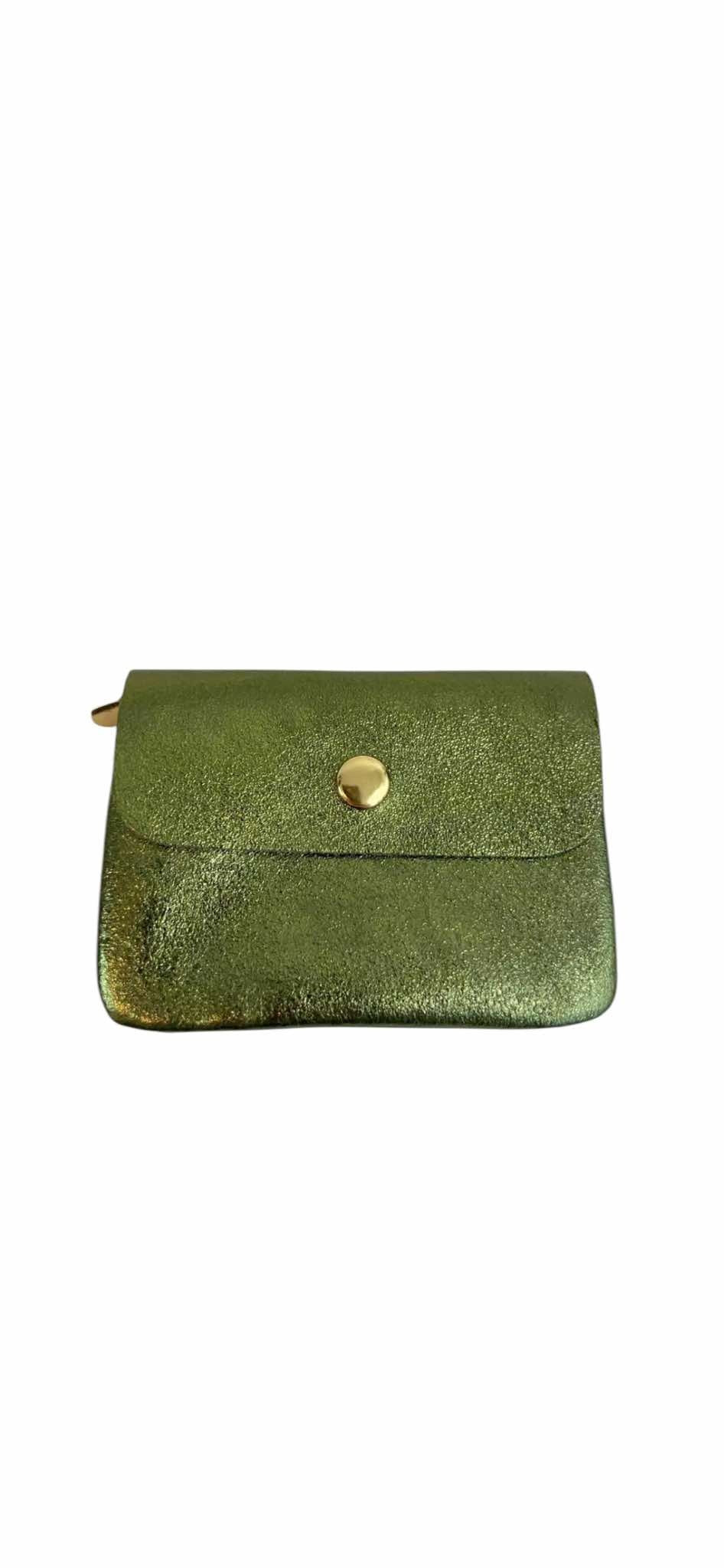 Wauw: Blush portemonnee klein metallic legergroen