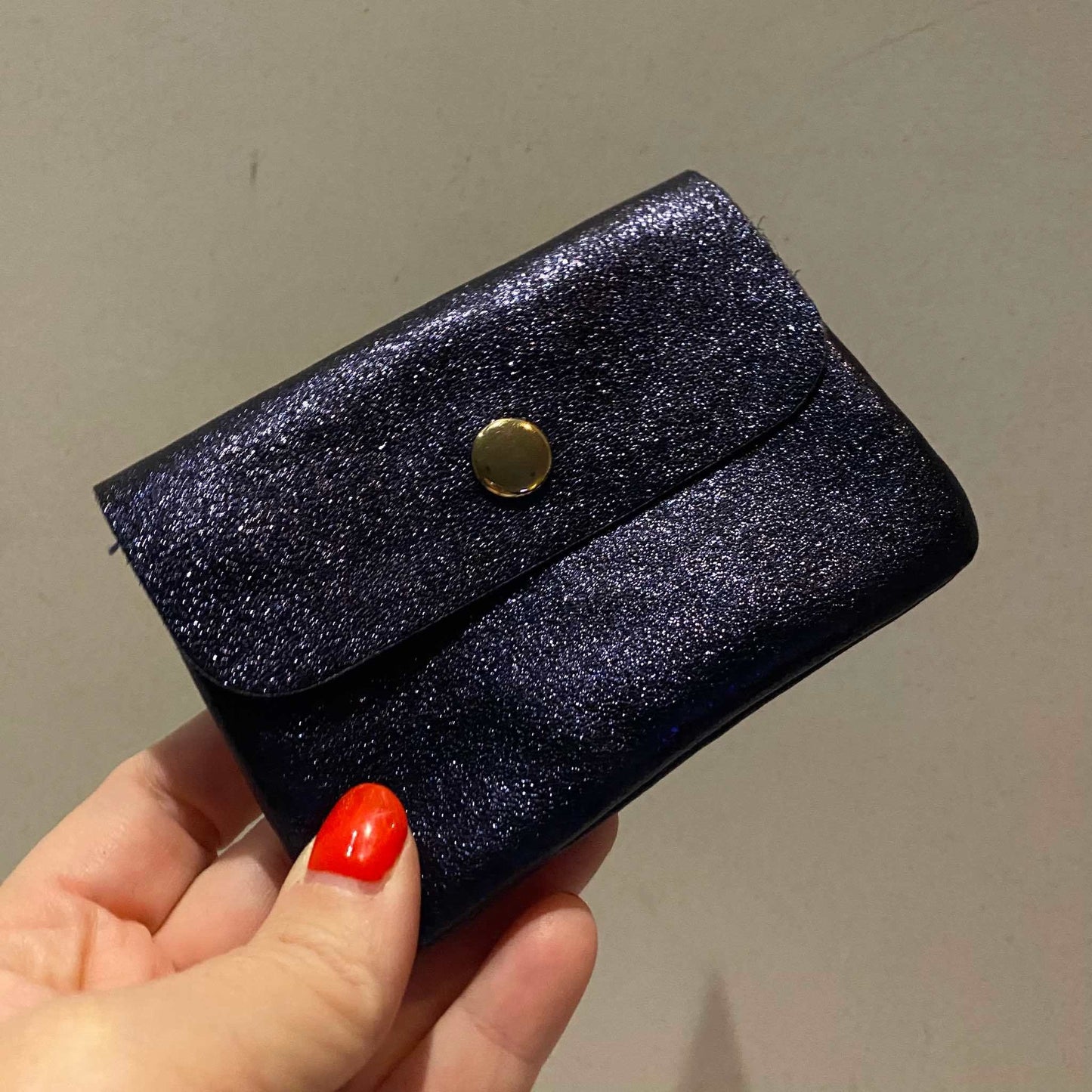 Wauw: Blush portemonnee klein metallic donkerblauw