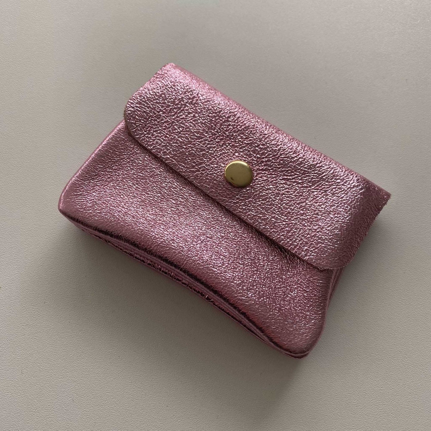 Wauw: Blush portemonnee klein metallic lichtroze