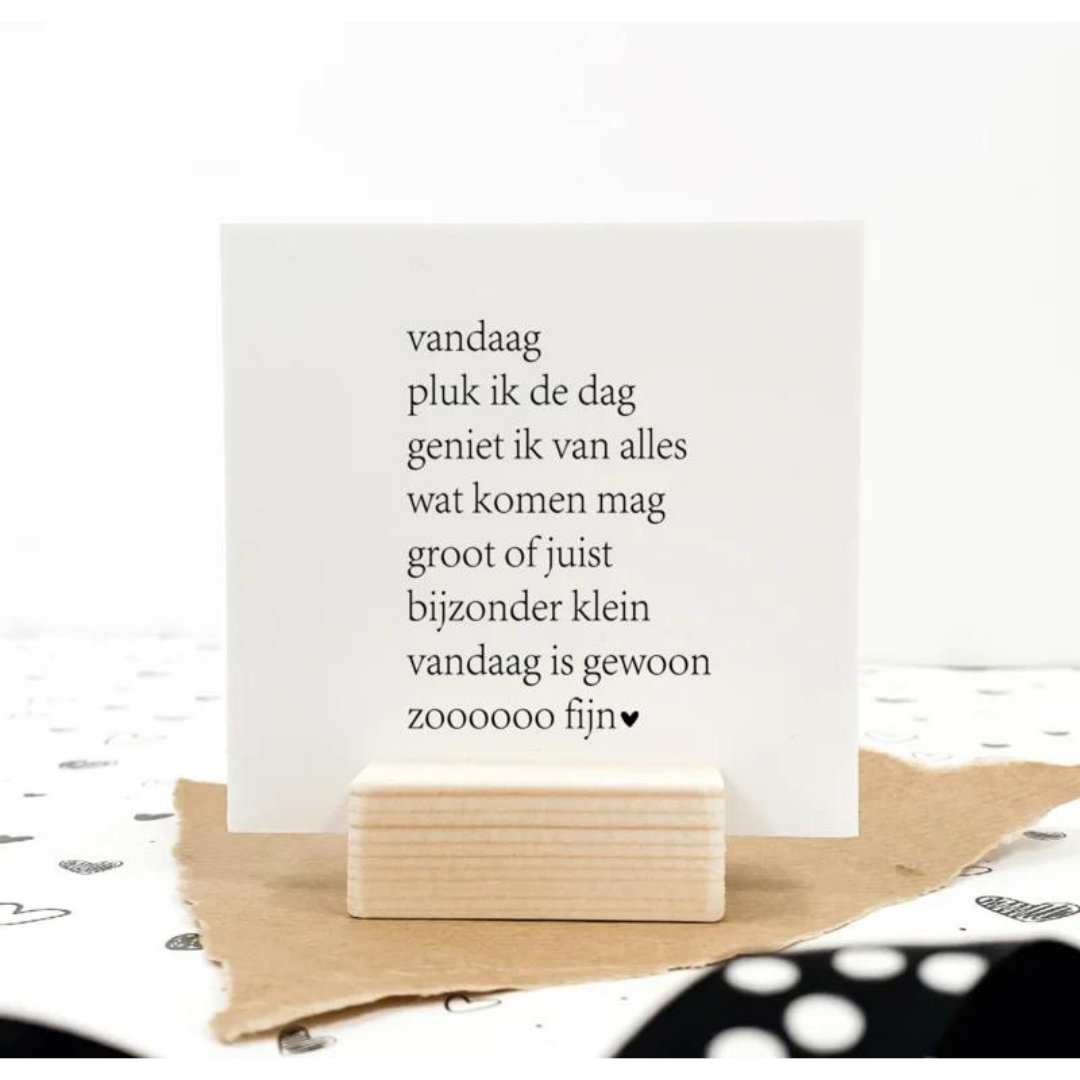 Winkeltje van Anne Quote blockie | Vandaag pluk ik de dag