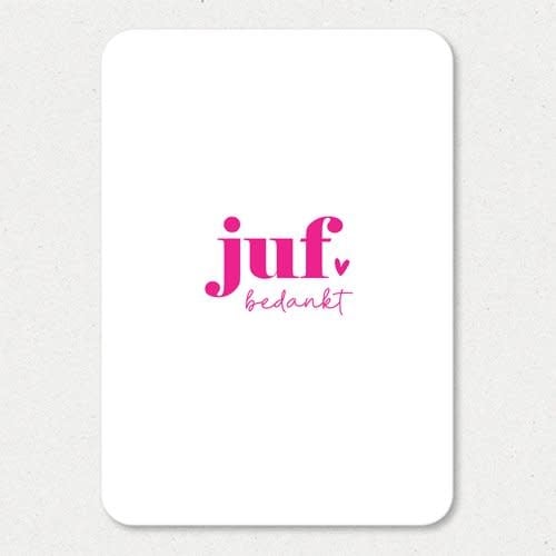 Liefz: kaart a6 - juf bedankt (roze)
