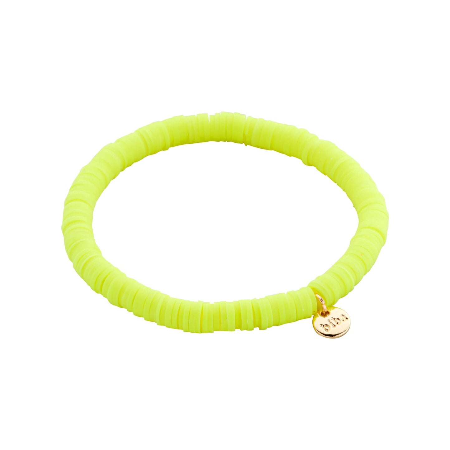 Biba: armbandje clay - fluo geel