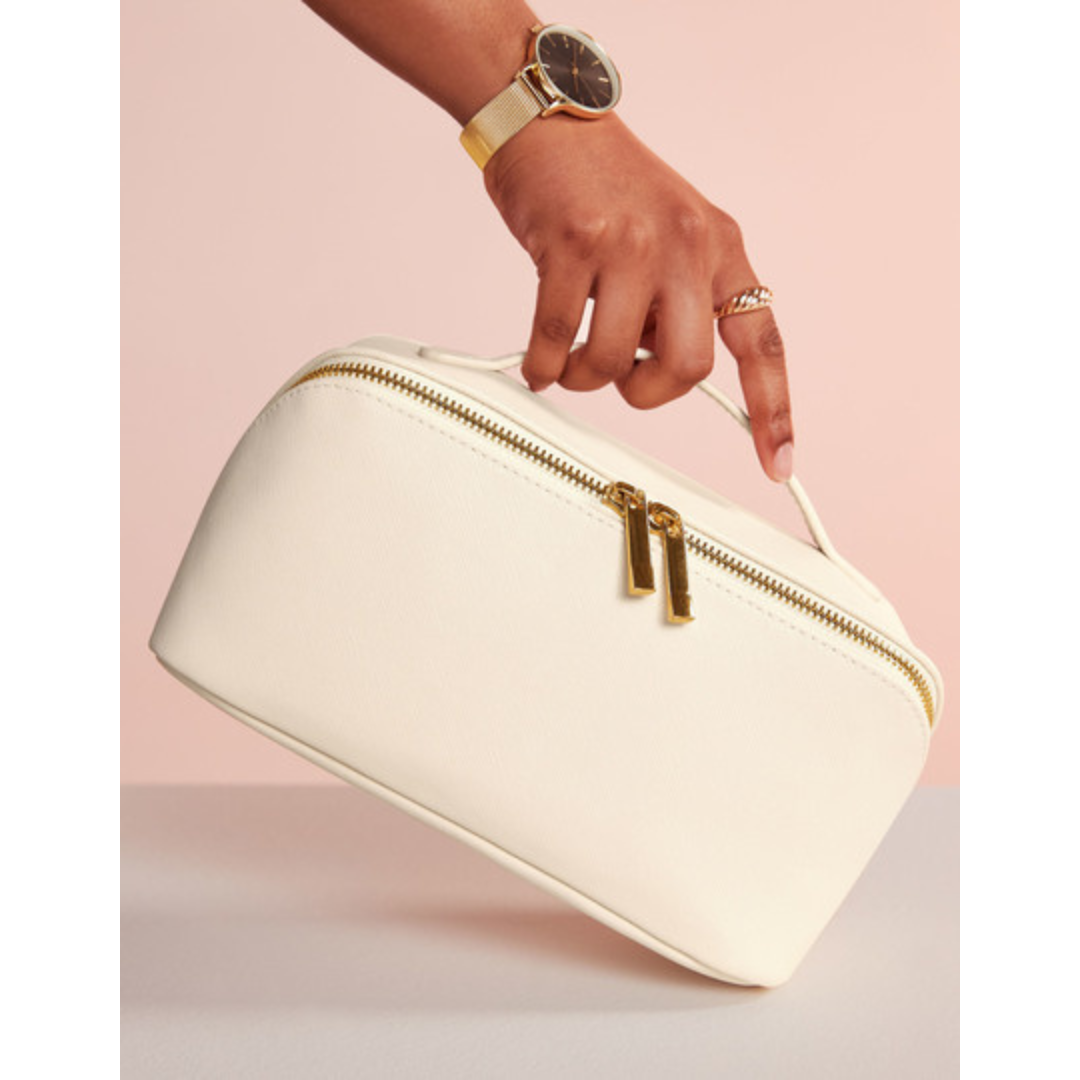 Superhandige make-up tas met schuine rits