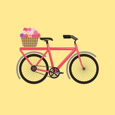 LE: tegeltje forex - fiets met bloemen