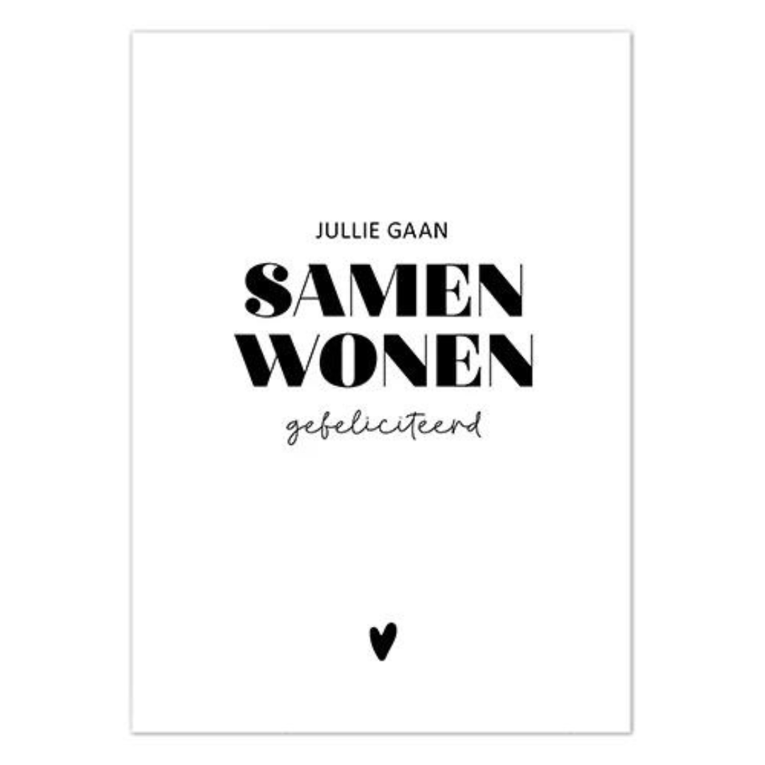 Liefz: kaart a6 - jullie gaan samenwonen gefeliciteerd
