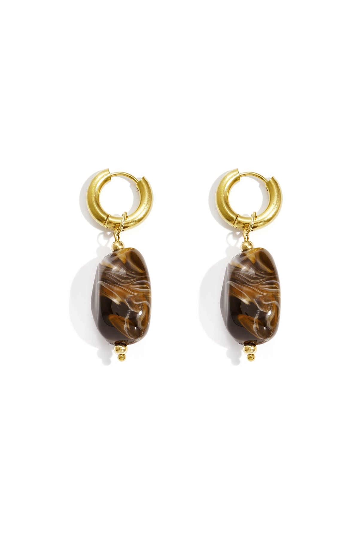 Oorbellen met organische kraal