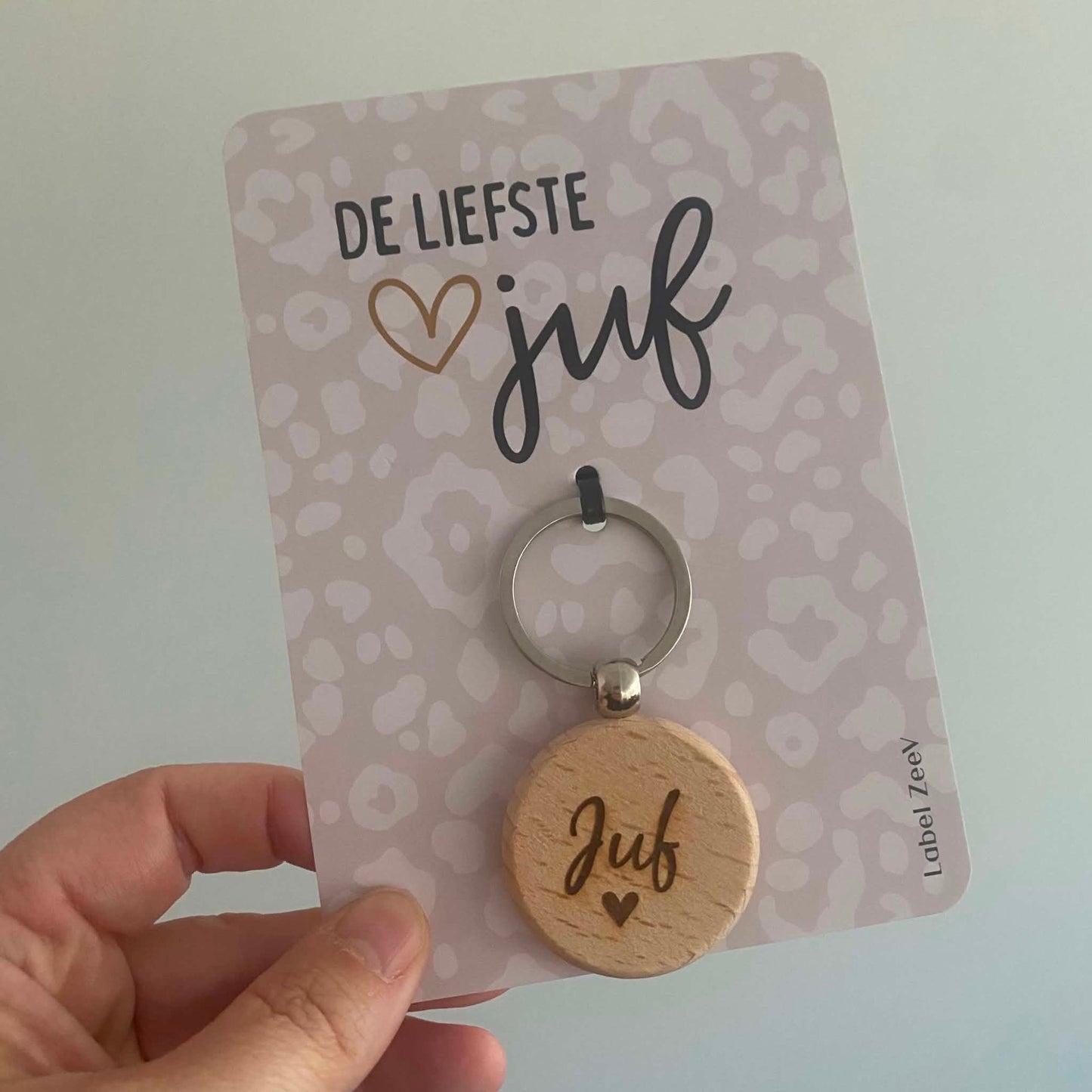 Label ZeeV: Sleutelhanger + kaart - De liefste JUF