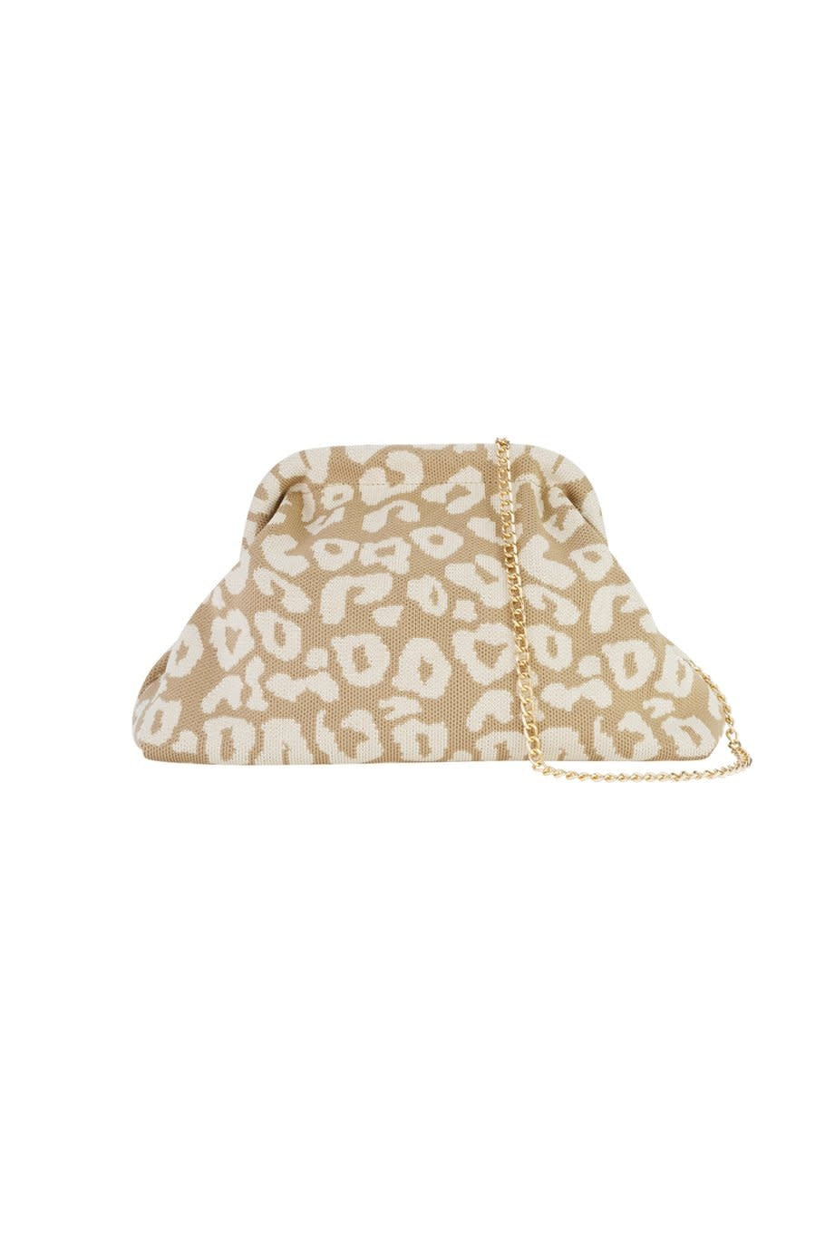 Yehwang: tas stof luipaardprint - beige