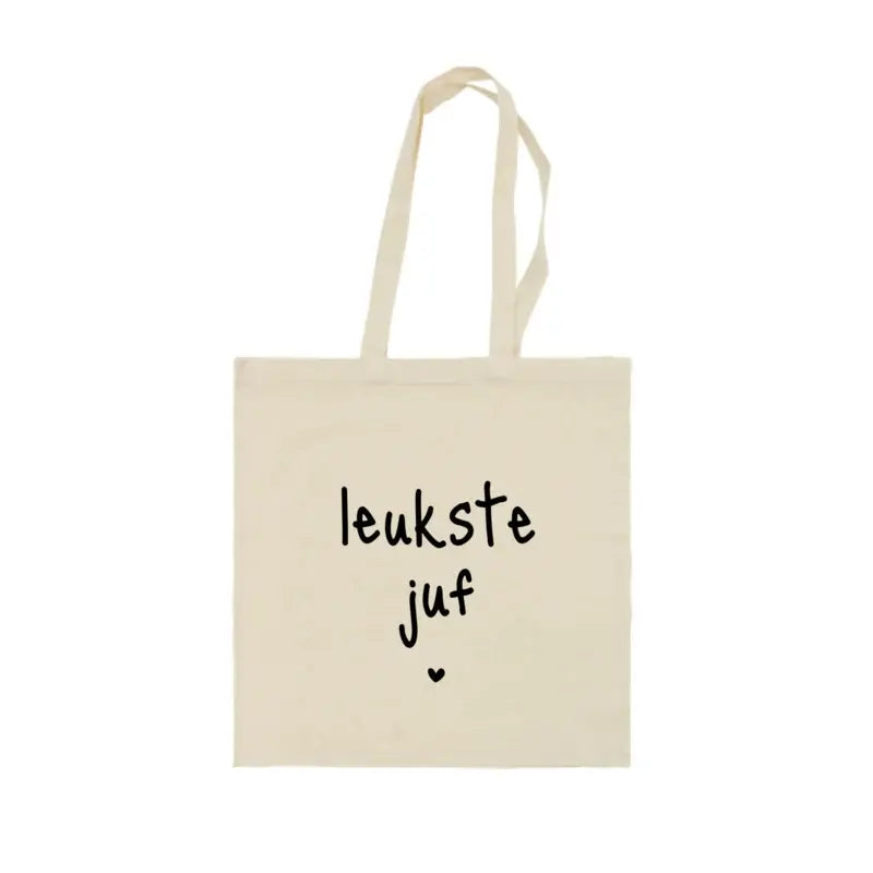 Winkeltje van Anne Katoenen tas | Leukste juf | Beige