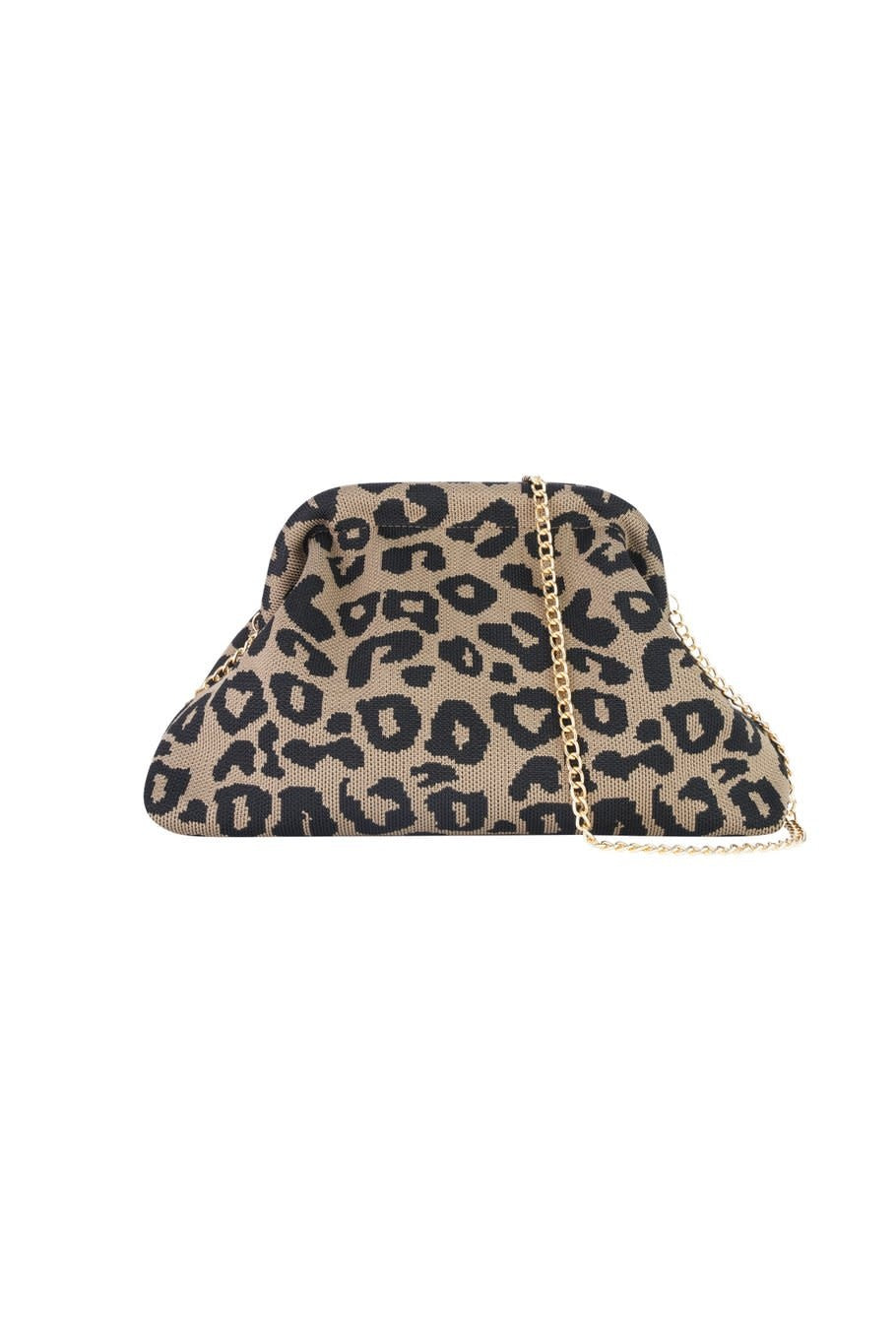 Yehwang: tas stof luipaardprint - khaki