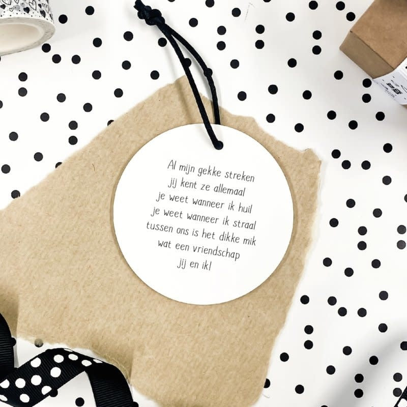 Winkeltje van Anne Mini roundie hanger | Vriendschapsgedichtje