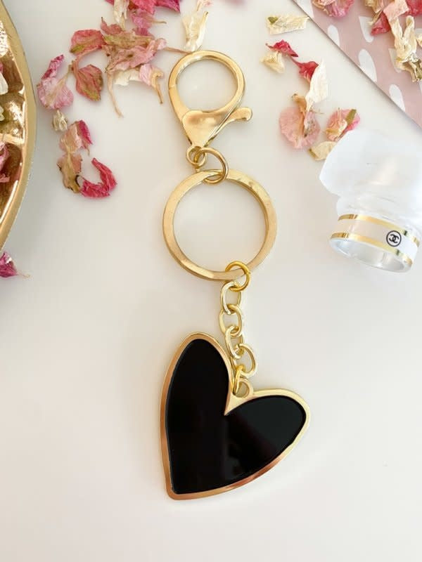 Stationery & gift Sleutelhanger | Een hartje van goud | Zwart