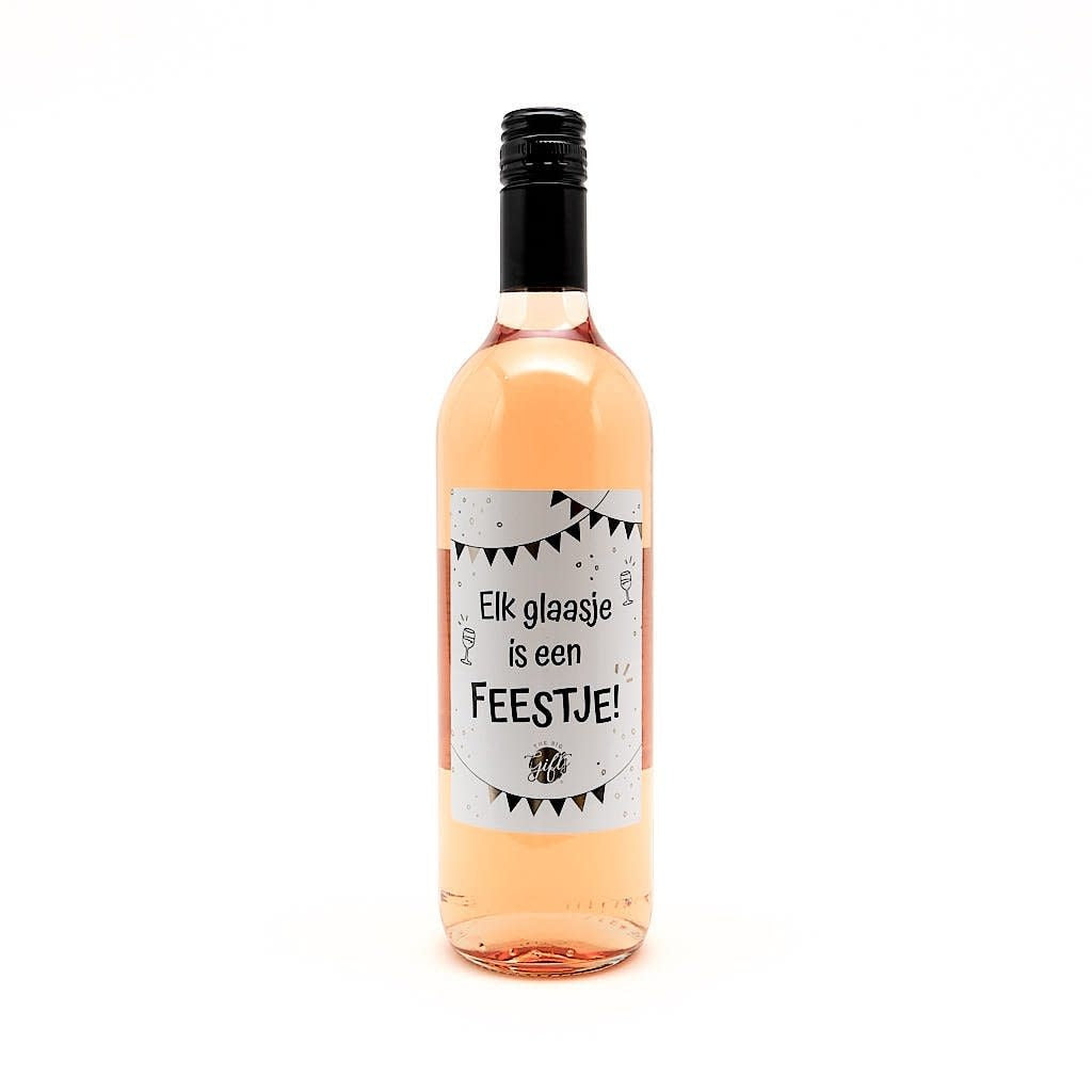 The big gifts: wijnfles rosé "elk glaasje ..."