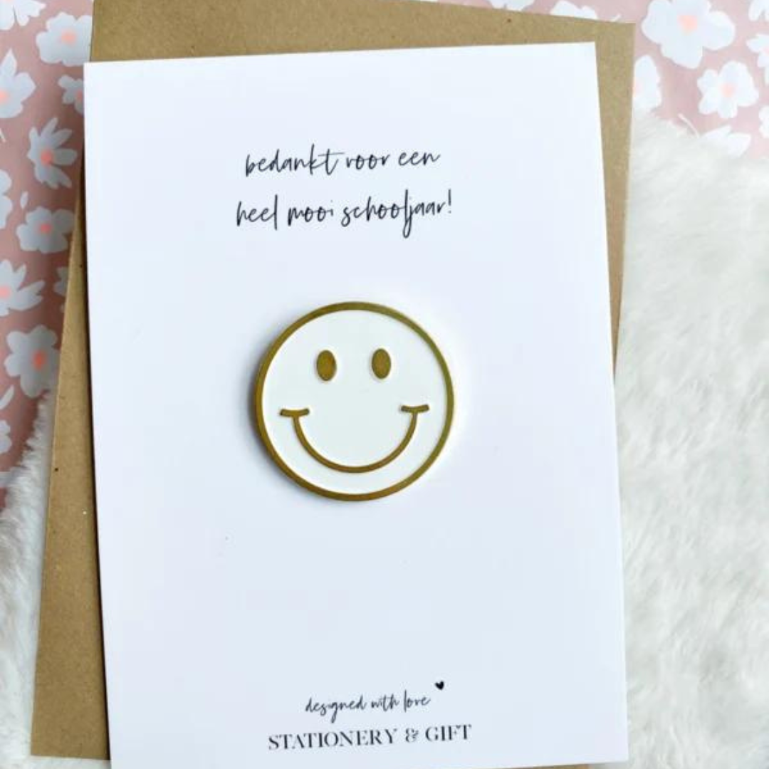 Stationery & gift Pin met envelop | Bedankt voor een heel mooi schooljaar!