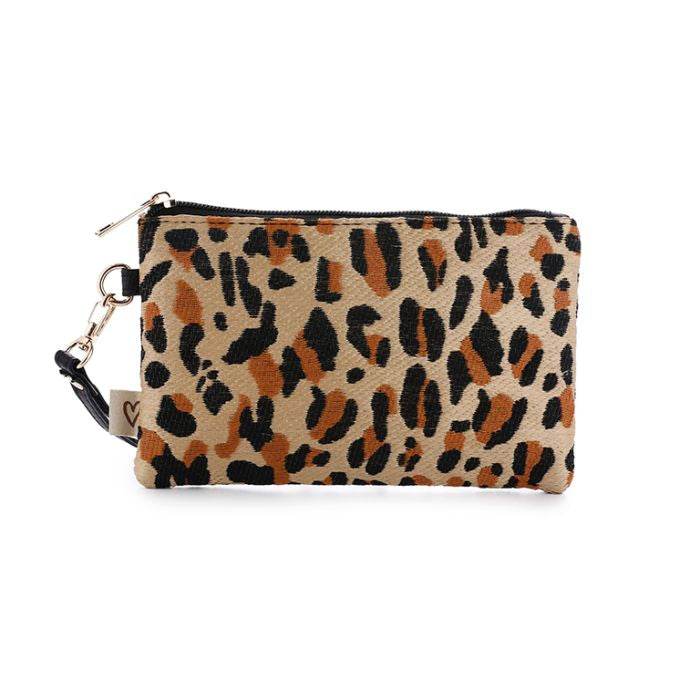 Etuitje met luipaardprint - kaki