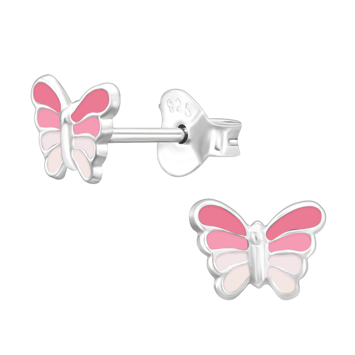 Precious jewels: Oorstekers - vlinders roze