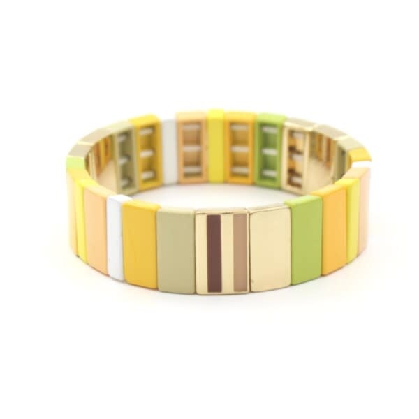 Le marché sucré: Armband mozaïek – geel-bruin-goud 05