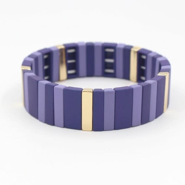 Le marché sucré: Armband mozaïek – paars -goud 03