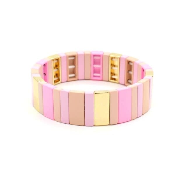 Le marché sucré: Armband mozaïek – zachtroze tinten 06