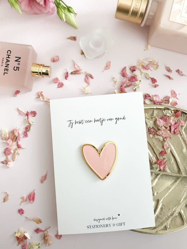 Stationery & gift Pin | Jij hebt een hartje van goud! roze