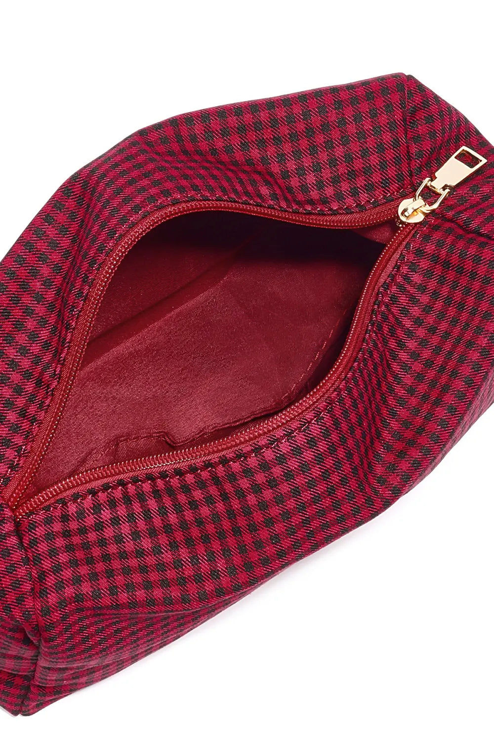 Make-up tas met ruitjes - rood