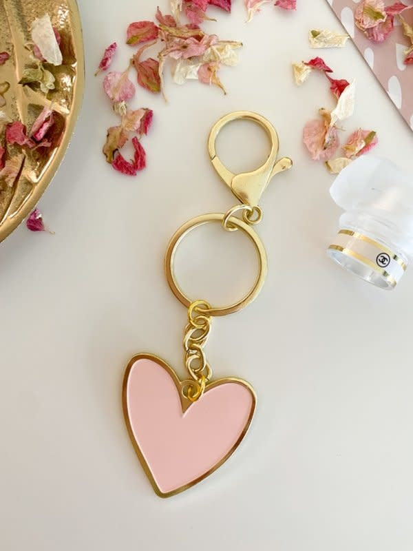 Stationery & gift Sleutelhanger | Een hartje van goud | Roze