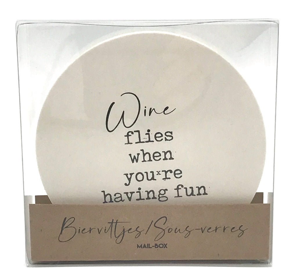 Mail-box: Bierviltjes - Wine flies when you're having fun