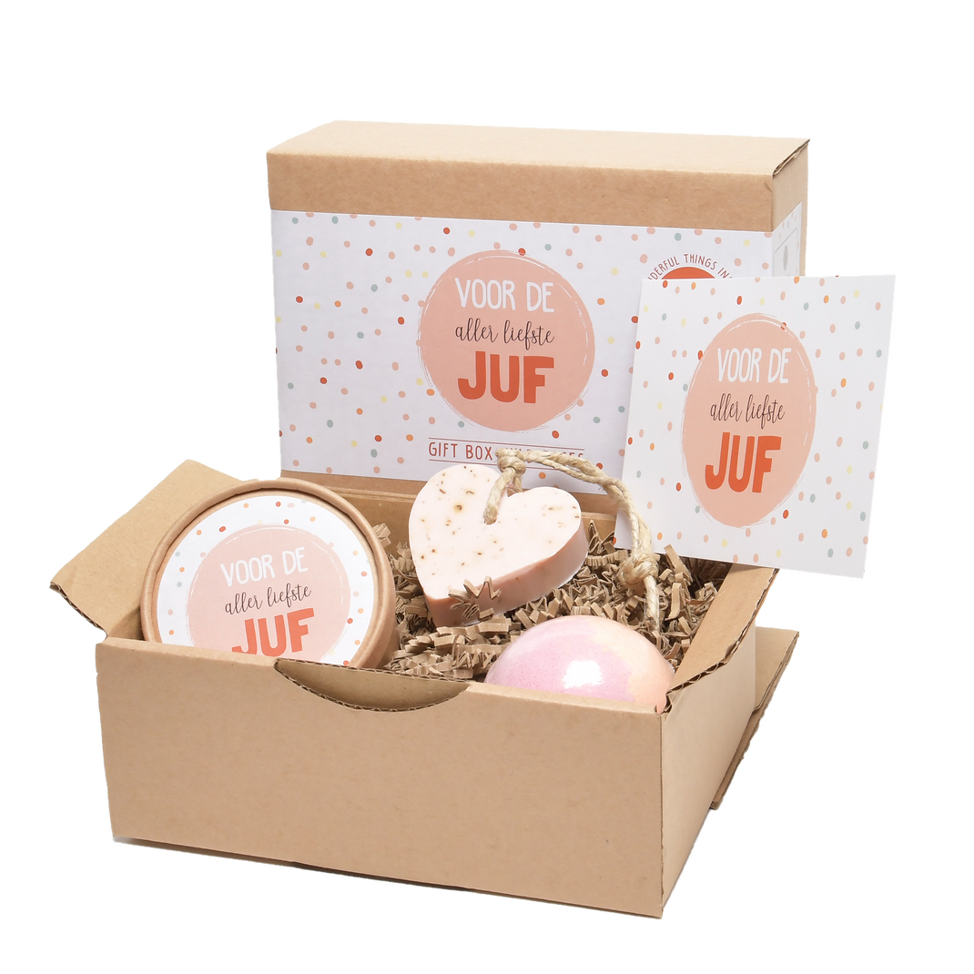 Soap & gifts: Giftbox "voor de allerliefste Juf"