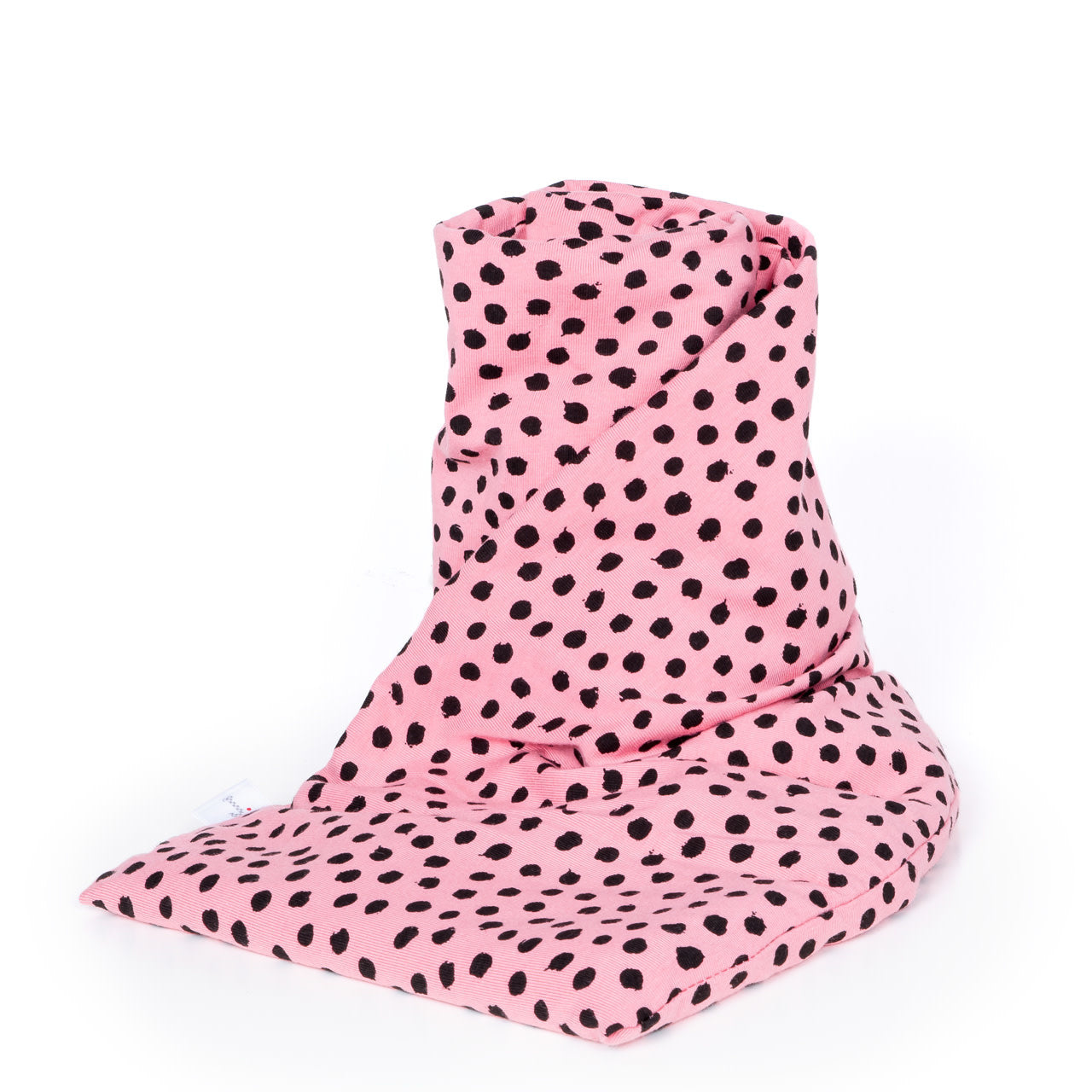 Janneke's Warmtesjaal jersey stip roze | biologisch lijnzaad