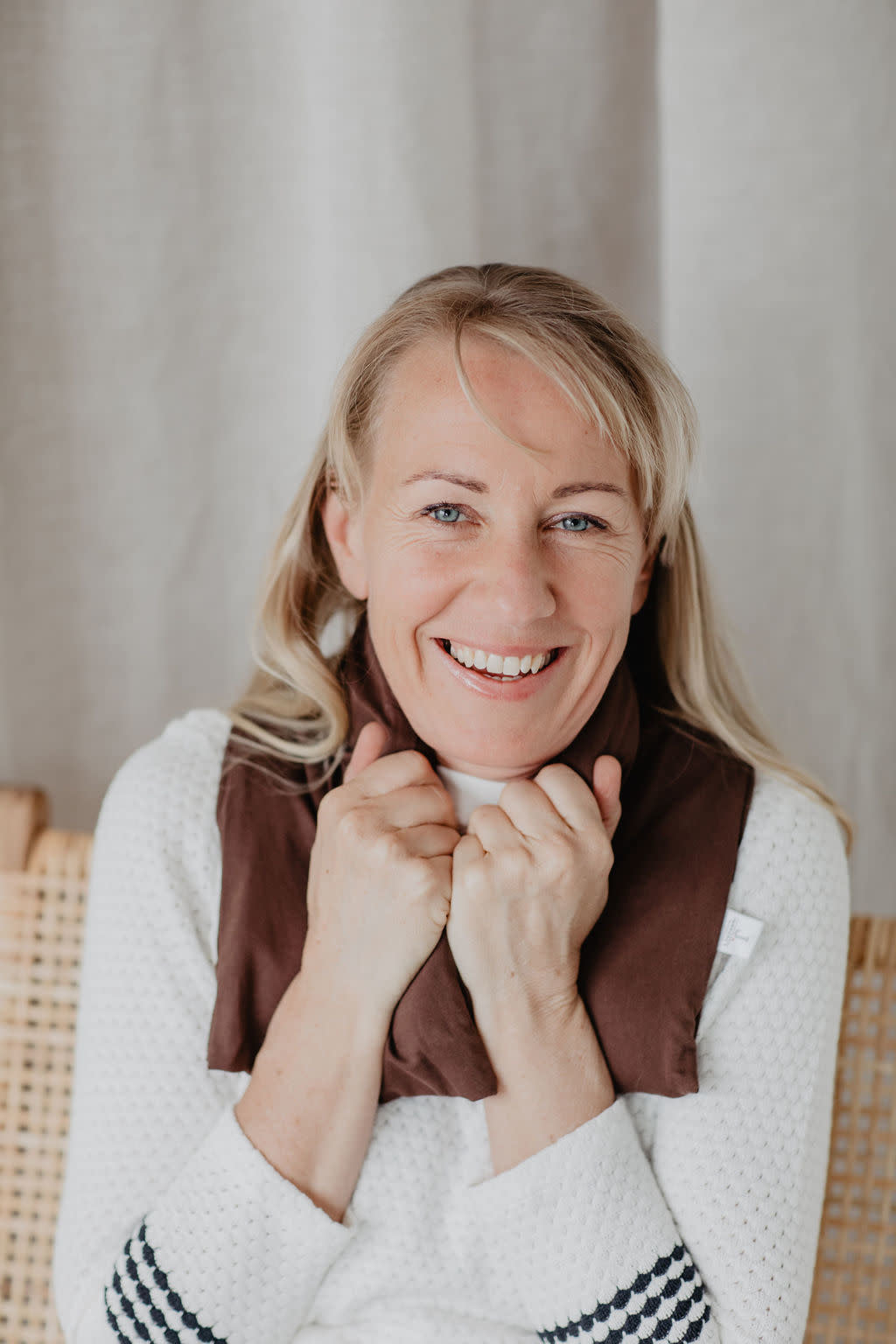 Janneke's Warmtesjaal jersey chocola | biologisch lijnzaad