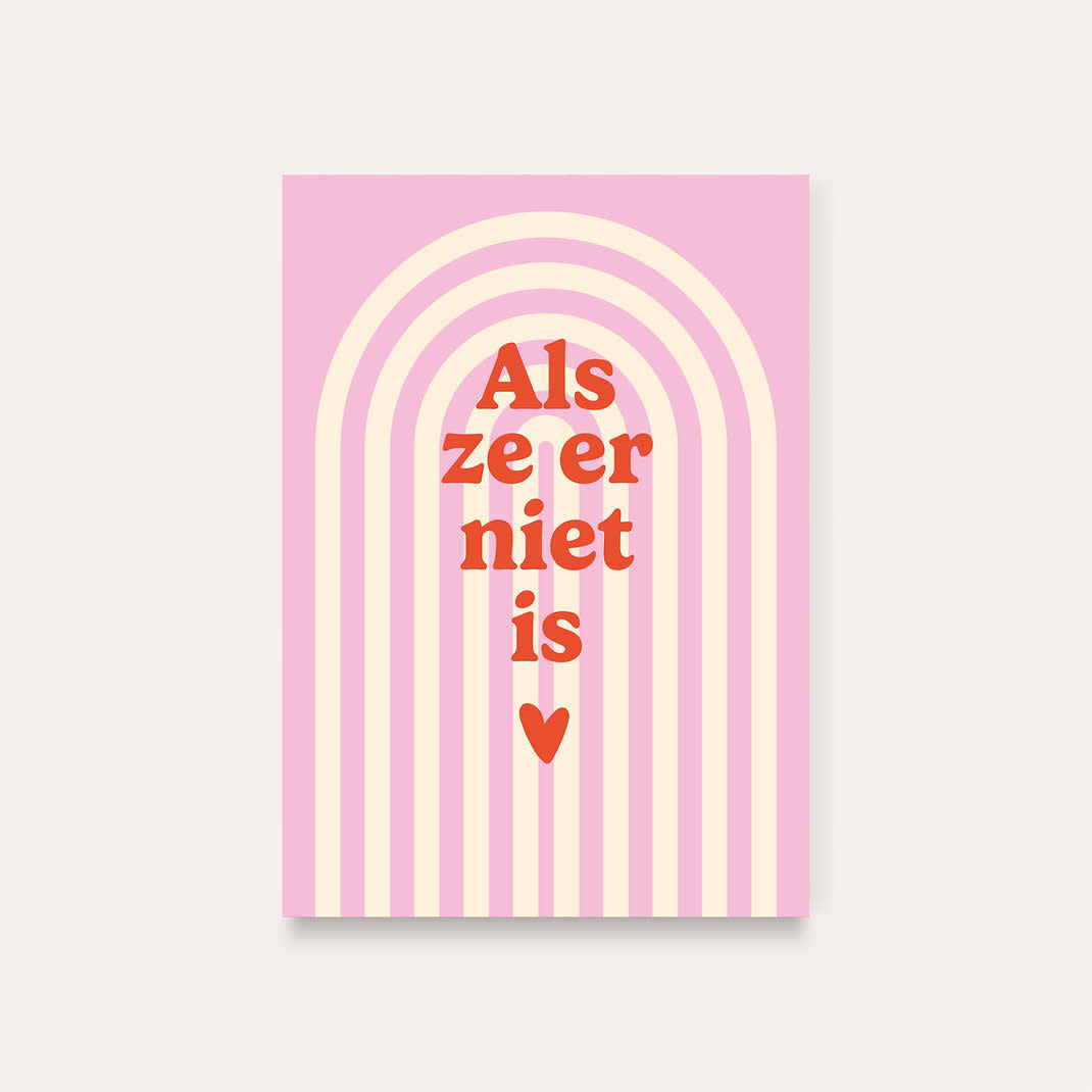 Dequ: kaart a6 - Als ze er niet is ♥